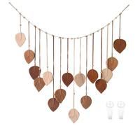 BDKMMS Large Macrame Wall Hanging, Leaves Woven Macrame with Wooden Bead Aesthetic Boho Wall Art Decor for Living Room Bedroom Ornament