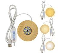 BDKMMS LED Light Bases, 4Pcs Colorful Crystal Light Display Stand with Three-color Ambient Lighting, Glass Crystal Spherical Stand for Valentine's Day Decorations