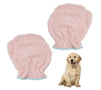 BDKMMS Pet Dry Microfiber Gloves, 2PCS Plush Puppy Towel Gloves, Pet Quick Drying Mitts for All Kinds of Cats, Small-Medium Dogs