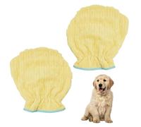 BDKMMS Pet Dry Microfiber Gloves, 2PCS Plush Puppy Towel Gloves, Pet Quick Drying Mitts for All Kinds of Cats, Small-Medium Dogs
