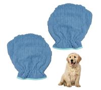 BDKMMS Pet Dry Microfiber Gloves, 2PCS Plush Puppy Towel Gloves, Pet Quick Drying Mitts for All Kinds of Cats, Small-Medium Dogs
