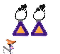 BDKMMS Reflective Triangle Pendant, 2Pcs High Visibility Night Cycling Signs with Elastic Strap, Waterproof Hanging Reflective Triangles for Bikes & Bags