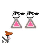 BDKMMS Reflective Triangle Pendant, 2Pcs High Visibility Night Cycling Signs with Elastic Strap, Waterproof Hanging Reflective Triangles for Bikes & Bags