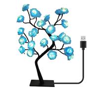 BDKMMS Rose Tree Lamp, Artificial Roses Tree Soft Light USB Powered Floral Trees Tabletop Lamp for Bedroom Living Room Decor