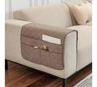 BDKMMS Sofa Armrest Organizer, Non Slip Recliner Caddy with Multi-pocket Design, Soft & Breathable Sofa Armchair Caddy for TV Remote, Phone, Magazine