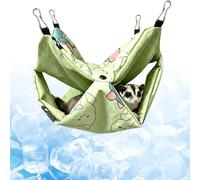 BDKMMS Sugar Glider Double-layer Hammock, Ice Silk Breathable Hanging Small Pet Hammock with 4 Metal Hooks for Tiny Pets Squirrel Hamster Cage Use