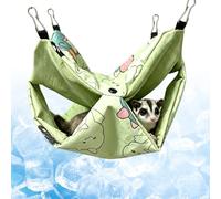 BDKMMS Sugar Glider Double-layer Hammock, Ice Silk Breathable Hanging Small Pet Hammock with 4 Metal Hooks for Tiny Pets Squirrel Hamster Cage Use
