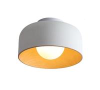 BDLINGAAS Minimalist Bowl Ceiling Light Glass & Wood Grain Flush Mount Ceiling Light, Industrial LED Ceiling Lamp for Hallway Bedroom(Wei)
