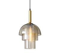 BDLINGAAS Modern Glass Pendant Light with 3-layer Lampshade Glass Chandelier for Kitchen, Dining Room, Living Room, Bedroom