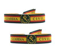BDM Bracelet for men or women in green fabric Guardia Civil with Coat of Arms and the flag of Spain. Choose quantity., 29.5 x 1.5 cm, Fabric