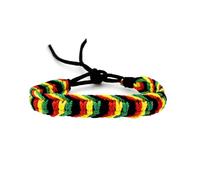 BDM Braided Thread Rasta Bracelet | Jamaica Reggae Style | Rasta Friendship Bracelet | Green Yellow Red and Black Colors | Unisex Boho Hippie Accessory, Standart, n/d, n/d
