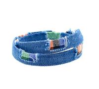 BDM Denim bracelet, double wrap bracelet, blue bracelet, unisex bracelet, double wrap denim bracelet, original fashion.