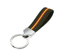 BDM Original Green Fabric Key Ring Civil Guard with the Flag of Spain and Silver Ring Elastic and Ideal for Customizing Keys, Bag, Backpack., sin talla