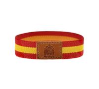 BDM - Pulsera elástica de la bandera de España con cuero nautica, 10 centimeters, Leather