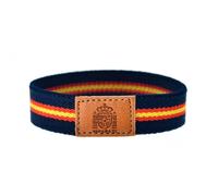 BDM - Pulsera elástica de la bandera de España con cuero nautica, 15 centimeters, Leather, bdm