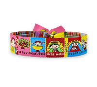 BDM Religious Bird Mary Bracelet | Woven and Adjustable Fabric Bracelet for Men, Women and Children | Original Gift for Communion, Christening or Confirmation | Colourful Design with Prayer
