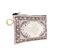 BDM Turkish Fabric Purse with Zipper for Women, Lucky Charm with Hand Embroidered by Fatima, Talla unica, Cotton or polyester