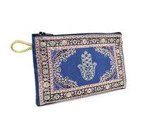 BDM Women's Turkish Fabric Zipper Coin Purse Lucky Charm with Hand of Fatima Embroidered., Model 2, One size