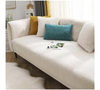BDMFJY Thick Lambswool Fuzzy Sofa Cover 1 2 3 Seater, 2024 New Universal Non-Slip Corner Sofa Cover L Shape Super Soft Faux Fur Sofa Slipcovers for Living Room,Beige,70x120cm