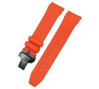 BDNJN 21mm 22mm Curved End Rubber Watchband For Tissot T120 Seastar T120407A T120417A Black Orange Silicone Watch Strap Wrist Bracelet