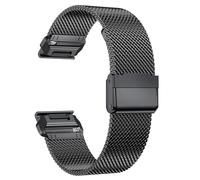 BDNJN 22mm 26mm QuickFit Milanese Metal Strap For Garmin EPIX GEN2 Fenix7 7X Solar/6X 6XPro 5XPlus Forerunner 955 Enduro 2 Watchbands(Black,For Forerunner 955)