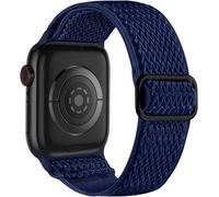 BDNJN For Apple Watch Watchbands 44mm 45mm 42mm 49mm 41mm 40mm 38mm For Women Men,Stretchy Solo Loop Soft Nylon Solo Loop Sport Bands For IWatch SE Series 10 9 8 7 6 5 4 3 2 1(Midnight Blue,38/40/41mm