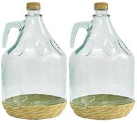 BDO3Z Set of 2 Glass Fermenting Bottles Wine Demijohn, 3 Litres
