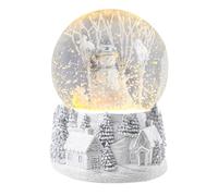 Bdor Christmas Snow Globe, White Winter Snowman Musical Snow Globe Decor | Battery Powered Snow Globe, 8 Christmas Songs, Swirling Glitter, Warm/Color Changing Lights for Xmas Tabletop, Mantel Decor