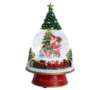 Bdor Musical Christmas Snow Globe - Santa & Christmas Tree & Train, Color Changing LED Lights, Classic Style, High-Definition Glass & Resin, Perfect for Home Decor & Gifts