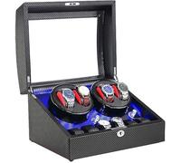 BDPRZGHGL Automatic Watch Winder Wood Shell Carbon Fiber Leather Exterior Soft Flexible Watch Pillow Dual Power Supply Quiet Motor It's so Kind of You