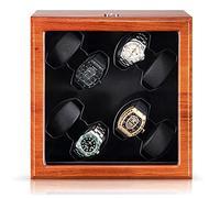 BDPRZGHGL Watch Storage Box Winder Box Automatic Adapter and Battery Operated Finish Silent Motor Storage Bag, 8 Leather(6 Leather-A)