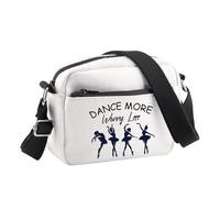BDPWSS Dance Crossbody Bag Dance Lover Gift Dance More Worry Less Dance Team Gift Dancing Graduation Gift Dance Teacher Gift, Dance Less Cb
