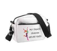 BDPWSS Dancer Crossbody Bag Dance Lover Gift Dance Teacher Appreciation Gift My Dance Season Never Ends Dance Shoulder Bag, Dance Ends Cb