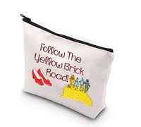 BDPWSS Follow The Yellow Brick Road Makeup Bag For Daughter Graduation Gifts Ruby Fans Gift Book Nerd Gift Ruby Red Slippers Cosmetic Bag, Follow yellow brick road