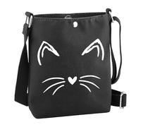 BDPWSS Funny Cat Face Whiskers Print Gifts Cute Kitten Gifts Cat Lover Crossbody Bag for Pet Lovers, Cat Whiskers Blcbag