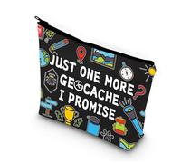 BDPWSS Funny Geocaching Gift For Geocacher Gift Just one more geocache I promise Makeup Bag Outdoor Lover Travel Pouch, more geocache BL, Waterproof