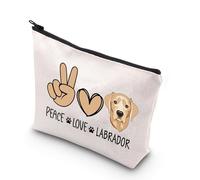 BDPWSS Labrador Makeup Bag Labrador Retriever Gift Labrador Lover Gift Peace Love Labrador Zipper Pouch For Labrador Mom Gift, Peace Love Labrador, carry-on-9-inch, Waterproof