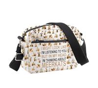 BDPWSS Meerkat Crossbody Bag Meerkat Lover Gift I Might Look Like I'm Listening I'm Thinking About Meerkats Travel Pouch, About Meerkats Cb