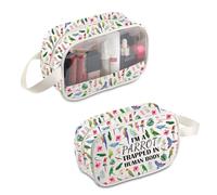 BDPWSS Parrots Makeup Bag Parrot Lover Gift Bird Watching Gift I'm A Parrot Trapped In A Human Body Cockatoo Budgerigar Gifts, Parrot Trapped MB