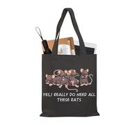 BDPWSS Rat Tote Bag For Rat Keeper Lover Gift Cute Rat Mom Gift Yes I Really Do Need All These Rats Canvas Handbag, Do Need Rats Bltg