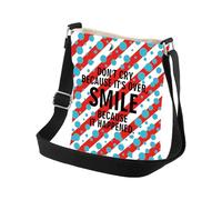 BDPWSS Reading Lovers Gift Smile Because It Happened Motivational Quote Crossbody Bag Reading Day Gift For Reader, It Happened Cbag