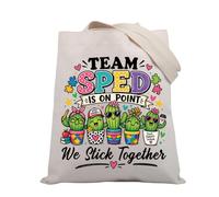 BDPWSS SPED Teacher Tote Bag Team SPED Is On Point We Stick Together Autism Teacher Tote Bag LEP Teacher Appreciation Gift