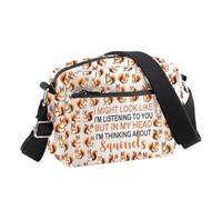 BDPWSS Squirrel Crossbody Bag Squirrel Lover Gift I Might Look Like I'm Listening I'm Thinking About Squirrels Shoulder Bag, About Squirrel Cb