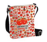BDPWSS Tomatoes Gifts I Just Really Like Tomatoes Ok Ketchup Themed Crossbody Bag For Foodie Vegetable Lover, Like Tomatoes Cbag