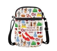 BDPWSS Wizard Crossbody Bag Follow The Yellow Brick Road Ruby Red Slipper Messenger Bag Fantasy Movie Gift Book Nerd Gift, Yellow Brick Cg