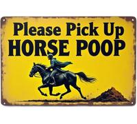 BDRKLDC 8X12 inch Please Pick Up Horse Poop Vintage Metal Sign, Poster Tin Signs Decor For Bedroom Living Room Home Bar Accessories Garage Backyard Wall Gift.