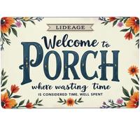 BDRKLDC 8x12 inch Welcome To Our Porch Metal Sign Vintage The Porch Where Wasting Time Is Considered Time Well Spent Tin Signs For Home Outdoor Porch Backyard Decor.