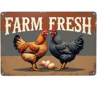 BDRKLDC 8x12inch Funny Chicken Vintage Metal Sign Farm Fresh Eggs Butt Nuggets Tin Sign For Kitchen Farmhouse Store Market Country Farm Barn Supermarket Outdoor Wall Decor Hanging Painting.