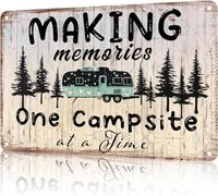 BDRKLDC Making Memories One Campsite At A Time Aluminum Tin Sign - Retro Outdoor、Camping、Yard Decor, Home Kitchen Wall Art, 12x8 Inch.