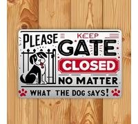 BDRKLDC Vintage Metal Tin Sign_ Keep close the door - Dog Wall Art Decoration, Warning Sign, Outdoor, Dog House, Pet Store, Club Living Room Wall Decorative Plaque.
